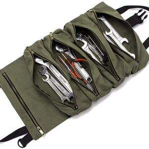 सुपर उपकरण रोल बैग रिंच रोल अप उपकरण पाउच के लिए बहु प्रयोजन कैनवास उपकरण रोल का आयोजन कार मोटरसाइकिल कार डेरा डाले हुए गियर - Product Image 1