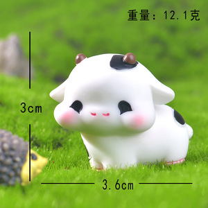Figura Decorativa de <span class=keywords><strong>Vaca</strong></span> Adorable para Micropaisajes, Adorno de Escritorio DIY - Product Image 6
