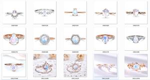 Nouveau Design Minuscule Bijoux 925 Argent Sterling 14k Plaqué Or Rose Naturelle Taillée en Poire Pierre De Lune Délicate Bague Pour Les Filles - Product Image 4