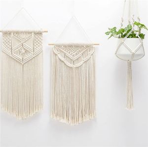 Mensola a Muro in Macrame Nera Appesa Nero Arte Animale Colorata Bambu Altri Decori Per La Casa Bagni Appendi Piante - Product Image 3