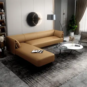 Ensemble de canapés modulaires en cuir, grande maison, meubles italiens au design moderne, canapé sectionnel de luxe en forme de L, canapé de salon, le plus populaire