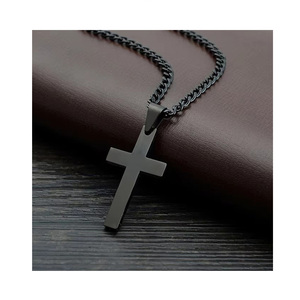Di modo Oro <span class=keywords><strong>Argento</strong></span> Nero di Collegamento Dell'acciaio Inossidabile Della Catena Gesù Croce Pendente Della <span class=keywords><strong>Collana</strong></span> Per Gli Uomini Paio di Amico di Preghiera Gioielli - Product Image 1