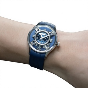 <span class=keywords><strong>OBLVLO</strong></span> Curvature Engine Star Ship Rotor Mechanische Sportuhr Herrenuhr Behrens Super Leuchtend 5BAR Wasserdicht Gummi 20mm - Product Image 4