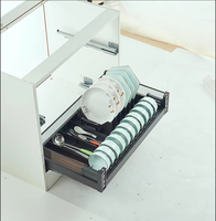 Panier de rangement de cuisine moderne multifonctionnel et écologique à 3 compartiments, en aluminium, acier, verre et ABS, robuste, origine Chine