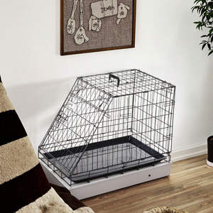 Katlanabilir, Ağır Hizmet Tipi, Plastik Tepsili, Modern Tarz Metal ve Demirden Üretilmiş, Özelleştirilebilir, Çift Kapılı Köpek Kafesi - Product Image 3