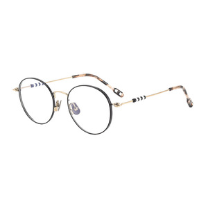 ヴィンテージ プラノ眼鏡 純チタン 軽量 フルリム 光学メガネフレーム ブルーライトカット 度付き眼鏡 - Product Image 5