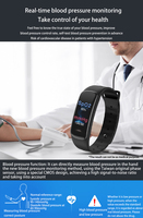 Montre Connectée Bracelet Sport Santé Oxymètre Tensiomètre Fréquence Cardiaque Suivi Sommeil