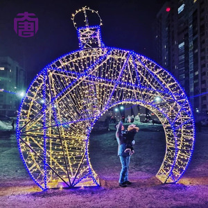 Christmas <b>Ball</b> Motif Lights 3D Sphere Frame LED for Commercial Holiday Display - Product Image 6