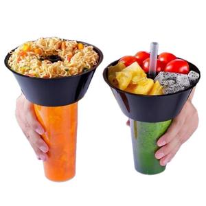 Personalizzabile usa e getta tazze di <span class=keywords><strong>plastica</strong></span> Boba tazza con coperchi per il caffè tè caramelle Glassine <span class=keywords><strong>bicchieri</strong></span> con vassoio per il cibo che serve - Product Image 2