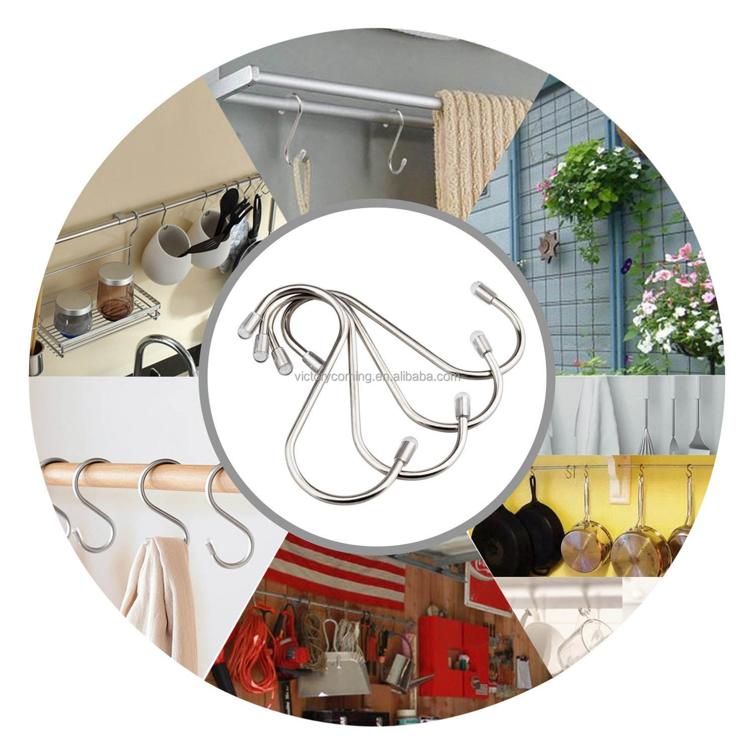 Large Size 6 Inch Non-slip Stainless Steel S Hooks - Oem Available