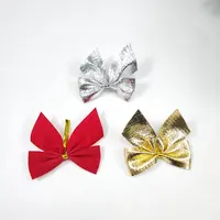 Großhandel 6cm 12 teile/pakete Weihnachts blumen mehrfarbige Schmetterlinge Mini Weihnachts baum dekorative Schleife