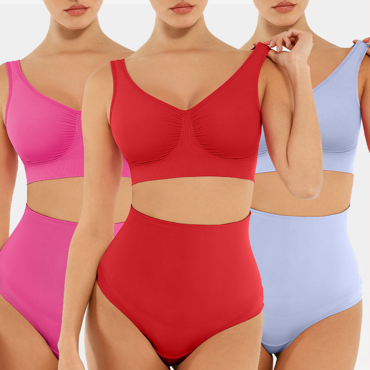 HEXIN Seamless Bra Panty Women Underwear Panties Wholesale Custom Womens Female Sexy for Women Adults Knitted Thongs