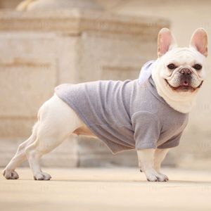 Pet <b>Dog</b> Knitted Sweater Hoodie Solid Color Cotton Padded <b>Clothes</b> <b>For</b> <b>Small</b> <b>Dogs</b> Autumn Winter Wear - Product Image 1