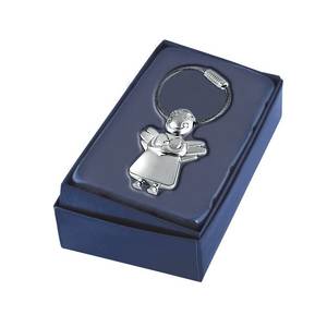 Llavero Personalizado de Cuero y Metal con Logotipo de Ángel, Llavero Metálico Personalizado - Product Image 2