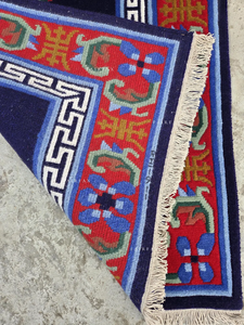 Alfombra Tibetana Medallón Anudada a Mano Oushak Antigua de Alta Demanda: Alfombra de Lana Tallada en 3D - Product Image 5