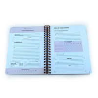 Carnet A5 personnalisé imprimé en feuille d'or couverture en plastique et carton PU avec reliure à bobine mini style spirale cadeau dans un emballage en boîte