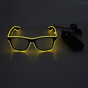 Gafas LED Personalizadas de un Solo Color, Marco Cuadrado con Luz <span class=keywords><strong>EL</strong></span>, Decoración Personalizada para Fiestas, Ramadán, Graduación, Día de San Valentín, Flash - Product Image 3