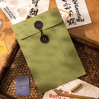 Carpeta de Archivo Ecológica Vintage de Papel Kraft Grueso con Cierre de Cuerda, Tamaño A5, Sobre Minimalista con Botón y Cuerda para Documentos