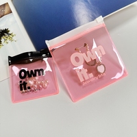 Petit mini sac transparent à fermeture éclair en plastique PVC rose pour bijoux, boucle d'oreille, collier, emballage d'affichage, pochette à zip-lock