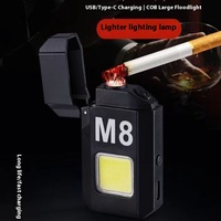 Campinglampe mit großer Reichweite, aufladbar, für Outdoor, Wartung, Notfälle, wasserdicht, Schlüsselanhänger-Lampe, LED-Taschenlampe, Feuerzeug