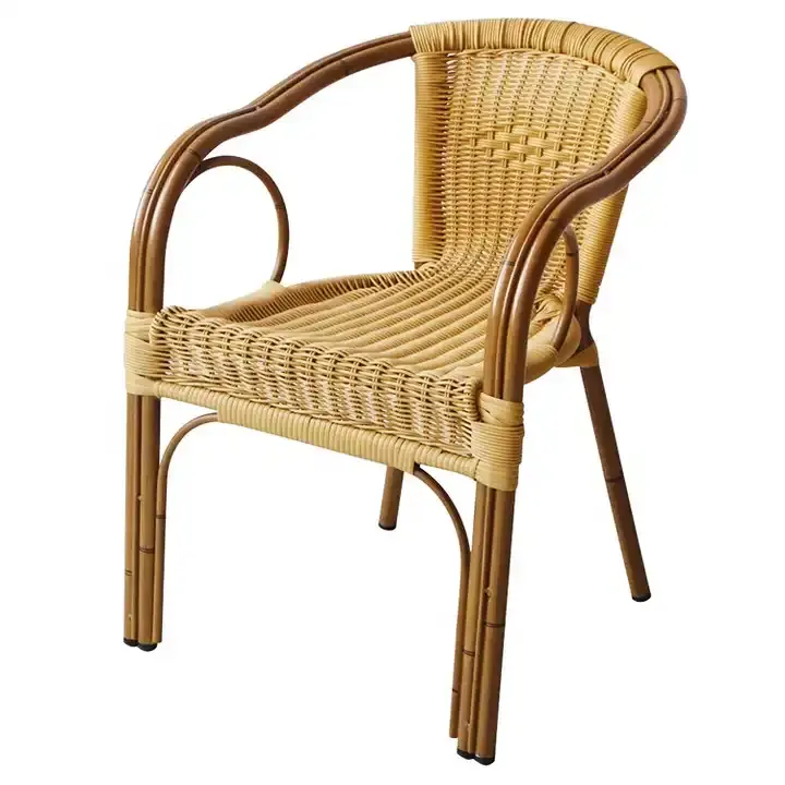 European Garden Patio Outdoor Furniture Garden Rattan Backyard Comfortable Bamboo Imitate Aluminium Rattan Chair