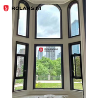 Fenêtre panoramique triple vitrage fixe horizontale insonorisée et isolante en verre isolant avec cadre en alliage d'aluminium Rolansini