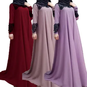 Hot Sale Dubai Abaya Maxi Dress Party Gown For Muslim Women Plus Size With Long Sleeve Fabric Material