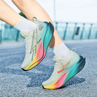 Chaussures de course sportives pour hommes, légères, respirantes, confortables, à semelle en carbone, pour la course à courte distance, tendance automne