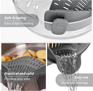 Hot Sale Heat Resistant Silicone <b>Snaps</b> Strain <b>Clip</b> on Colander Food Strainers Silicone Strainers - Product Image 3