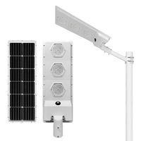 Lampadaire Solaire LED Monocristallin Tout-en-un 300W IP65 en Aluminium, Allumage Crépusculaire, pour Routes Rurales, Fermes, Allées, Faible MOQ et LOGO Personnalisé