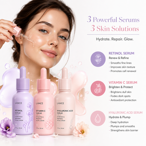 เซรั่มบำรุงผิวหน้าออ<span class=keywords><strong>ร์</strong></span>แกนิคคุณภาพสูง แบรนด์ส่วนตัว ช่วยให้ผิวขาวกระจ่างใส ลดเลือนริ้วรอย ด้วยเรตินอล ไฮยาลูรอน และวิตามินซี - Product Image 2