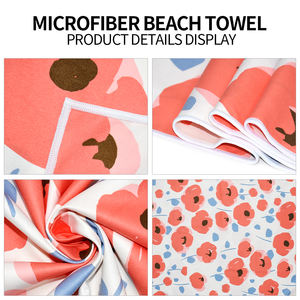 Serviette de plage en microfibre suédée personnalisée surdimensionnée à séchage rapide, sans sable, avec logo imprimé personnalisé, vente en gros - Product Image 3