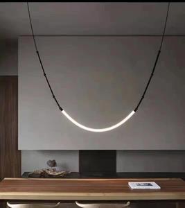 Lámpara de Techo Moderna y Sencilla de Diseño para Sala de Estar, Lámpara Colgante de Acrílico para Techo Alto, Estilo Loft, con Líneas Creativas para Escalera Dúplex - Product Image 3