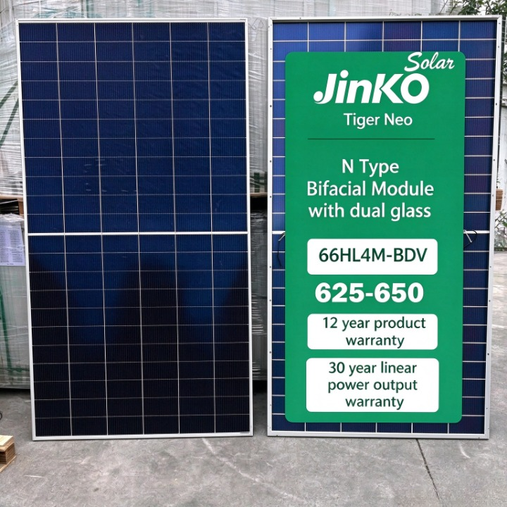 Examples Of Cell Projects Jinko Tiger Neo 66HL4M-BDV 625W-650 Watt Bifacial Photovoltaic Panel N ...