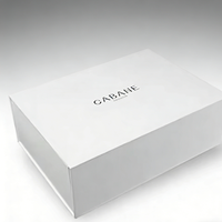 Boîte cadeau de luxe personnalisée en carton ondulé noir avec logo, ruban magnétique rigide bronzé, forme sur mesure, recyclable