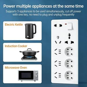 86型1路8孔插座AC250V多功能6孔10孔隐藏式安装明装式 - Product Image 4