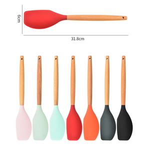 Cấp thực phẩm <span class=keywords><strong>Silicone</strong></span> Baking thìa với tay cầm bằng gỗ <span class=keywords><strong>Silicone</strong></span> mứt rải Kem scraper đồ nấu nướng <span class=keywords><strong>Silicone</strong></span> thìa - Product Image 1