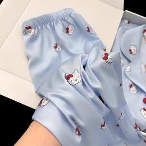 Оптовая продажа, мягкая и дышащая женская пижама из модала, Бамбуковая одежда для сна с длинными рукавами и брюками, комплект пижам - Product Image 2