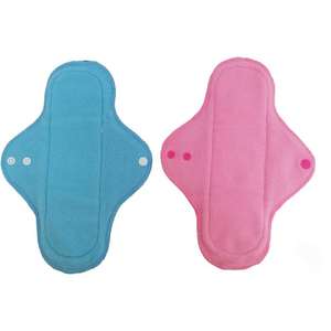 Serviettes hygiéniques lavables et réutilisables en tissu, avec dessus en polaire, double couche anti-fuite, douces et écologiques pour usage quotidien féminin - Product Image 3