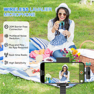 Professional Mini Portable <strong>Wireless</strong> Lavalier Lapel <strong>Microphone</strong> Rechargeable <strong>Microphone</strong> For Interview
