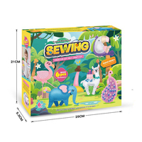 Kit de couture en feutre DIY 6 pièces, personnages d'animaux tropicaux, fabrication de peluches à coudre à la main, jouet artistique éducatif pour enfants, cadeau