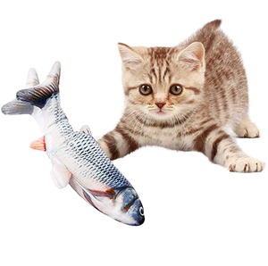 Promoción Venta Interactivo Floppy Fish Cat Toy USB Cargado y lavable con <span class=keywords><strong>Catnip</strong></span> 10PCs MOQ Plástico Metal Regalos para gatos - Product Image 5