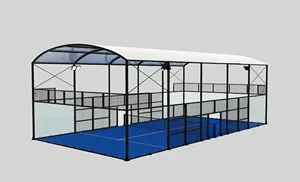 Terrain de tennis padel panoramique portable extérieur bleu gazon artificiel bleu équipement de court de tennis de vente