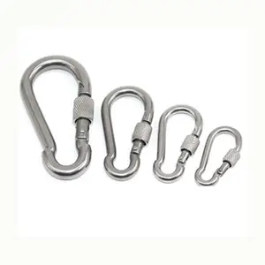 Multifunctional 304 Stainless Steel Spring Carabiner Quick Link Lock Ring Chain Fastener Hook