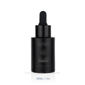 Flacon compte-gouttes en verre plat noir <span class=keywords><strong>mat</strong></span> de luxe de 1oz 20ml 30ml 40ml 50ml 60ml Flacon compte-gouttes de sérum d'huile essentielle à épaule plate - Product Image 1