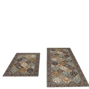 Tapete de cocina de terciopelo cristalino Temu, rectangular, con diseño de patchwork, antideslizante, absorbente de agua, resistente a las manchas, tapete largo para uso doméstico. - Product Image 1