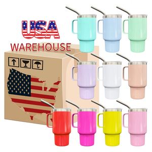50 Pack Custom logo Candy Macaron Colored Sublimation Blank 3oz Mini Shot Glass Tumbler with Handle and <b>Metal</b> <b>Straw</b> - Product Image 1