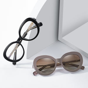 MS 81639 TR90 feminino redondo armação clip-on óculos de sol moda metal rosa moldura plástica lentes polarizadas com logotipo personalizado lente - Product Image 2