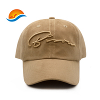 Casquette de baseball personnalisée en usine de Chine en laine d'imitation cuir, chapeau de papa personnalisé à motif de broderie 3D