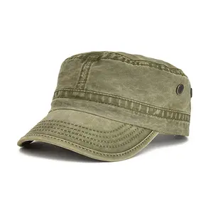 Alta calidad ajustable Denim cadete estilo uniforme capitán pico gorras sombreros para hombres